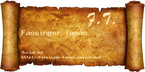 Fassinger Tamás névjegykártya